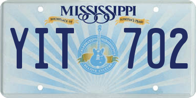 MS license plate YIT702