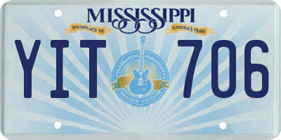 MS license plate YIT706