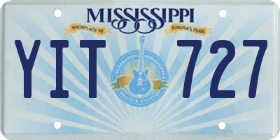 MS license plate YIT727