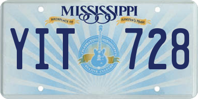 MS license plate YIT728