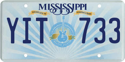 MS license plate YIT733