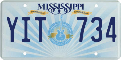 MS license plate YIT734
