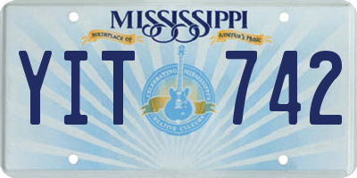 MS license plate YIT742