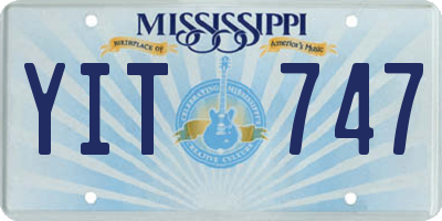 MS license plate YIT747