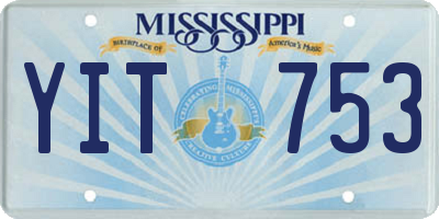 MS license plate YIT753