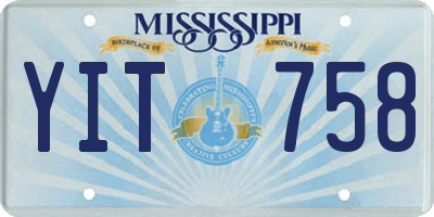 MS license plate YIT758