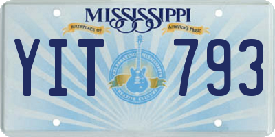 MS license plate YIT793