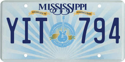 MS license plate YIT794