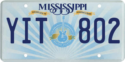 MS license plate YIT802