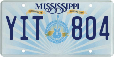 MS license plate YIT804