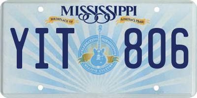 MS license plate YIT806