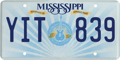 MS license plate YIT839