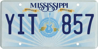 MS license plate YIT857