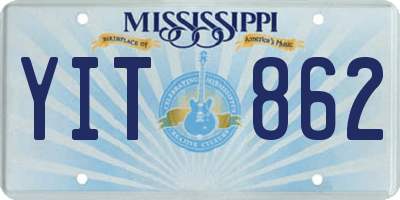 MS license plate YIT862