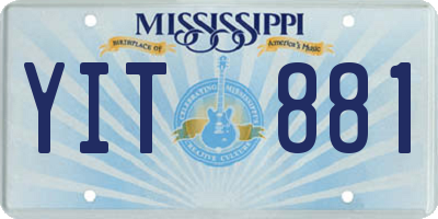 MS license plate YIT881