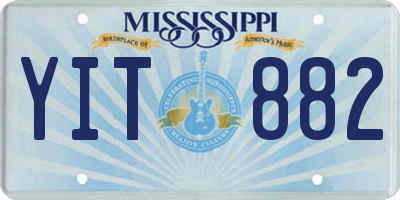 MS license plate YIT882