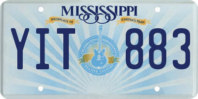 MS license plate YIT883
