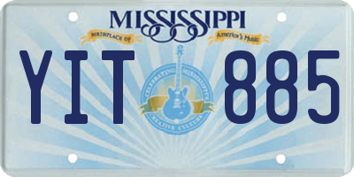 MS license plate YIT885