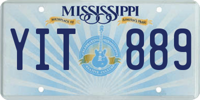 MS license plate YIT889