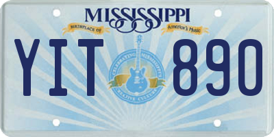 MS license plate YIT890