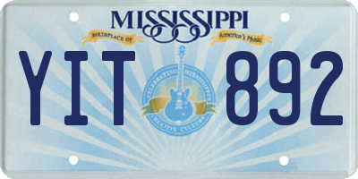 MS license plate YIT892