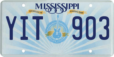 MS license plate YIT903