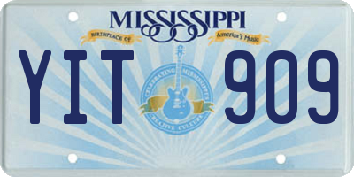 MS license plate YIT909