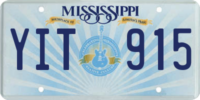MS license plate YIT915