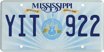 MS license plate YIT922