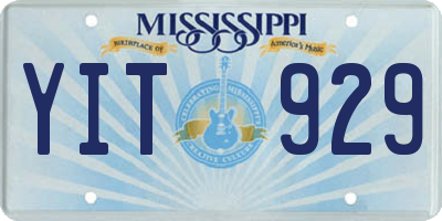 MS license plate YIT929
