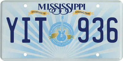 MS license plate YIT936