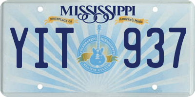 MS license plate YIT937