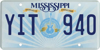 MS license plate YIT940