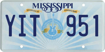 MS license plate YIT951