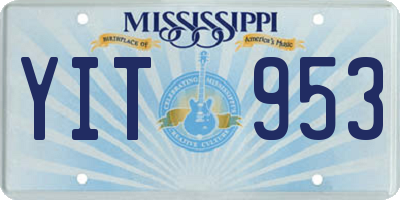 MS license plate YIT953