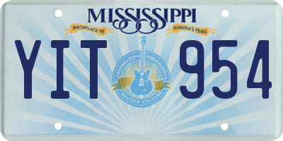 MS license plate YIT954