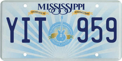 MS license plate YIT959