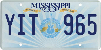 MS license plate YIT965