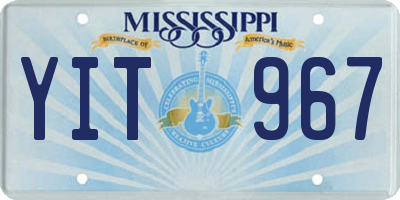 MS license plate YIT967