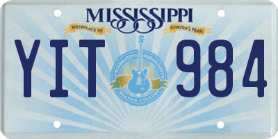 MS license plate YIT984