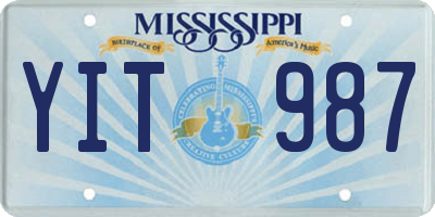 MS license plate YIT987