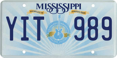 MS license plate YIT989