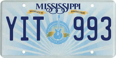MS license plate YIT993