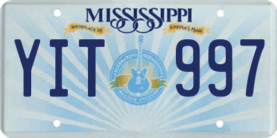 MS license plate YIT997