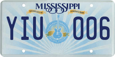 MS license plate YIU006
