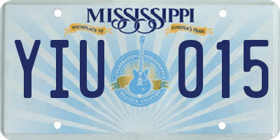 MS license plate YIU015
