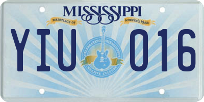 MS license plate YIU016