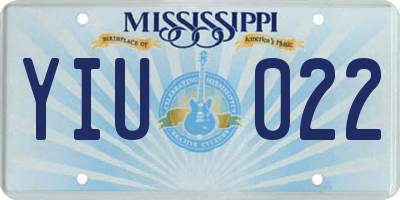 MS license plate YIU022