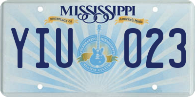 MS license plate YIU023