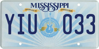 MS license plate YIU033